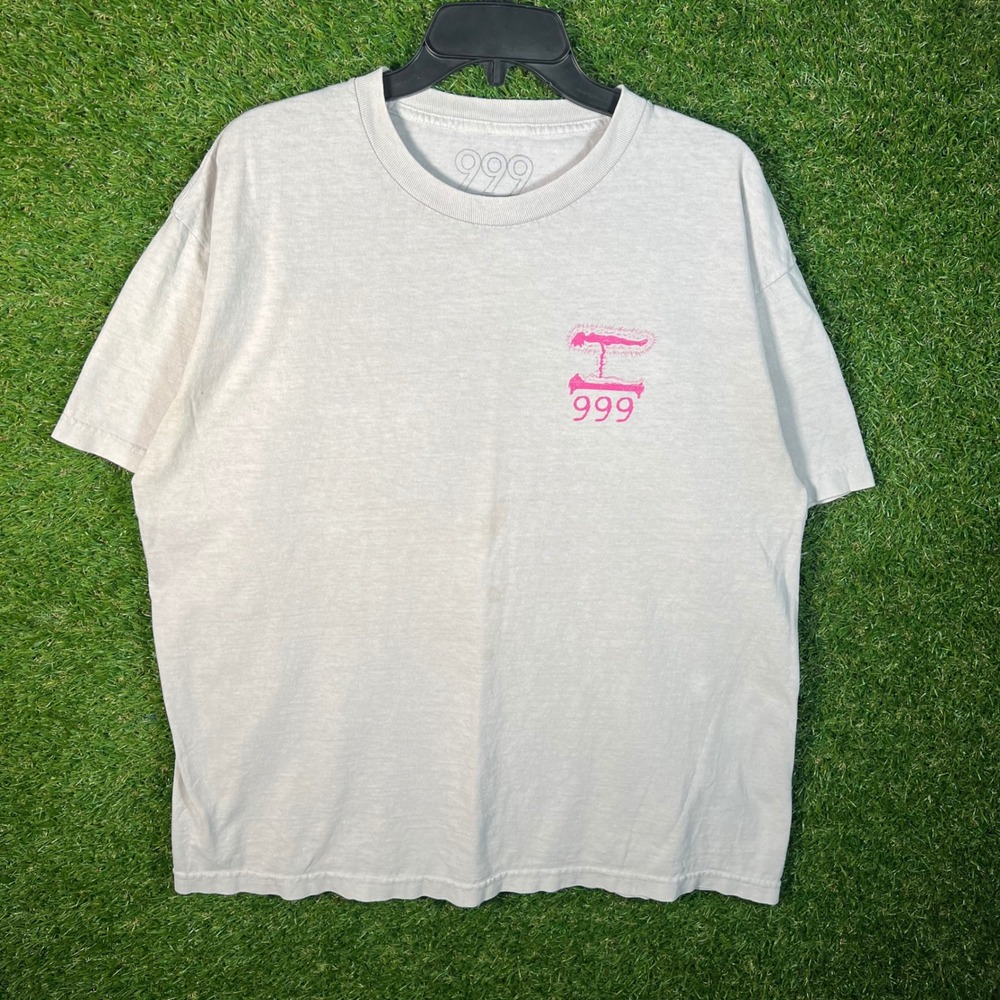 999 Club Juice WRLD World Graphic T-Shirt Mens XL Tan Pink Purple Streetwear Tee